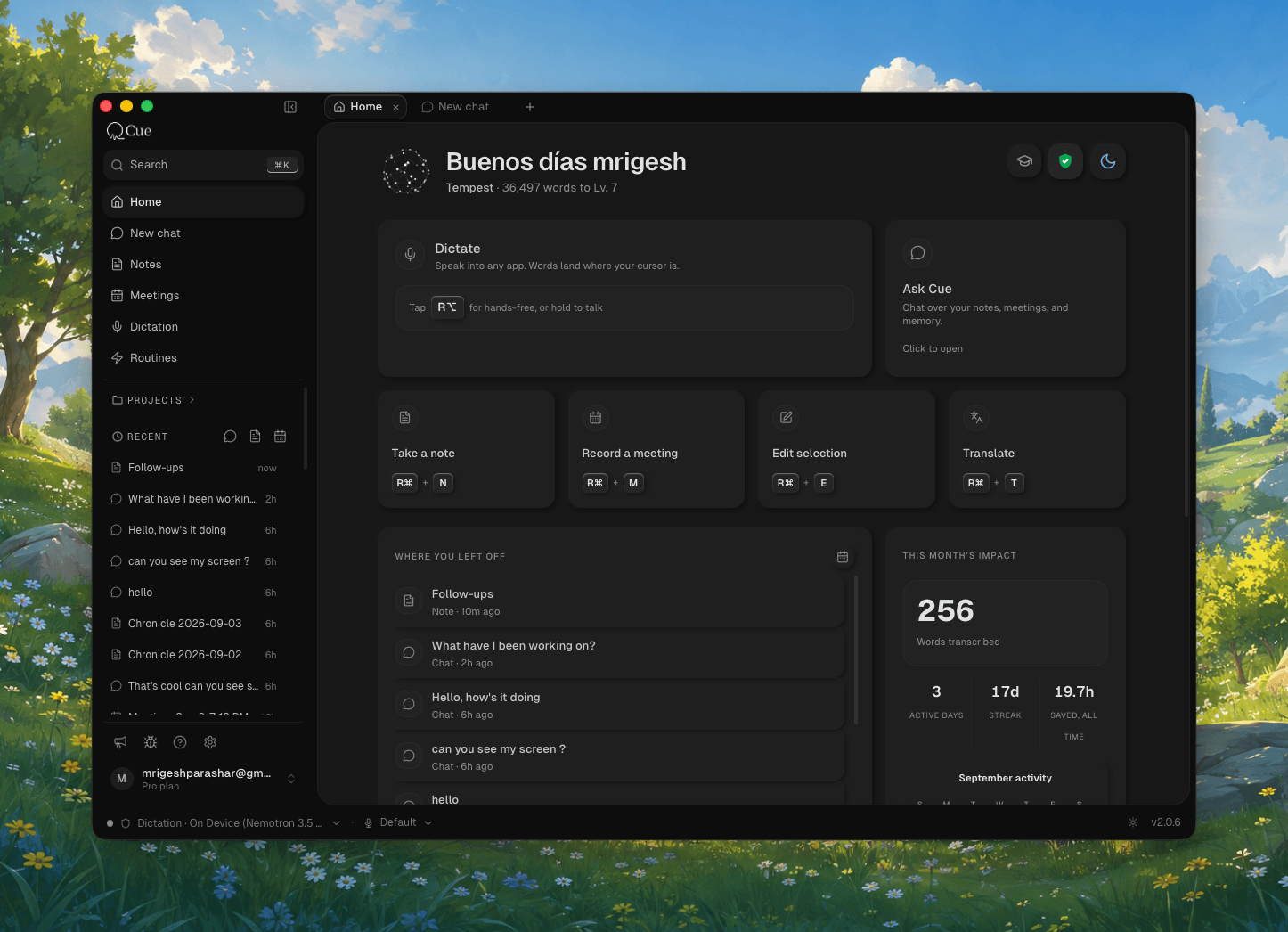 Cue 1.5: A Voice-First Workspace